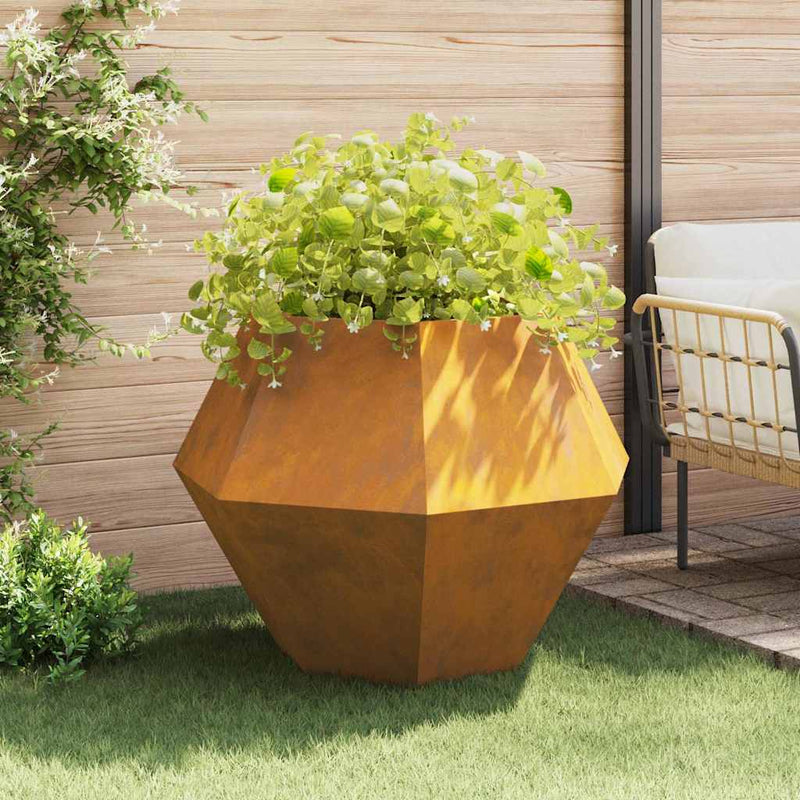vidaXL Planter 2 pcs Rusty 100 x 100 x 80 cm Weathering Steel