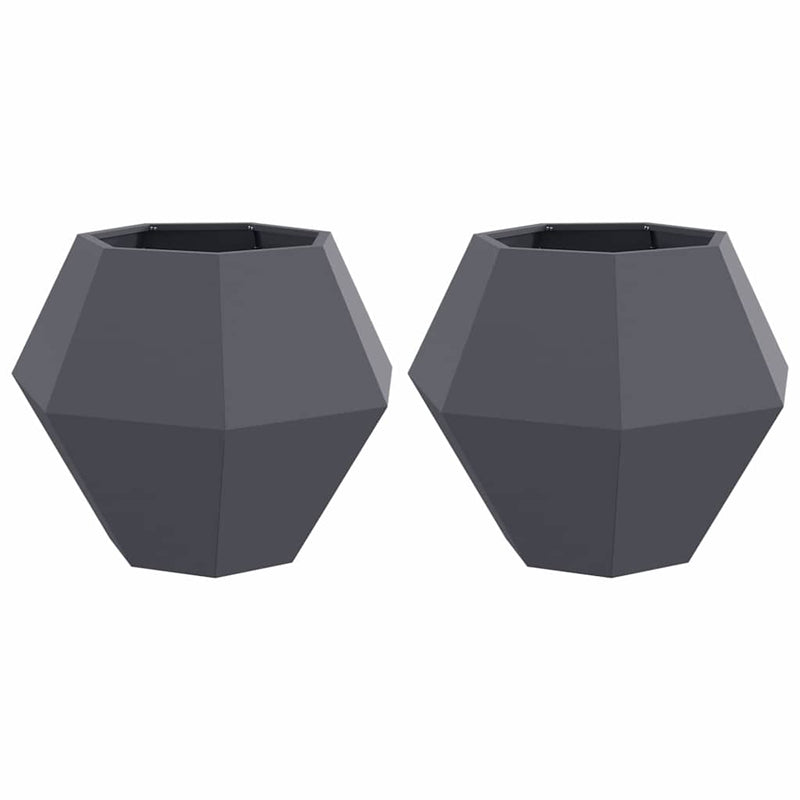 vidaXL Planter 2 pcs Anthracite 75 x 75 x 60 cm Steel