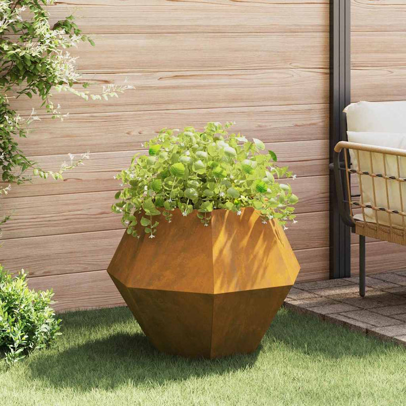 vidaXL Planter 2 pcs Rusty 75 x 75 x 60 cm Weathering Steel