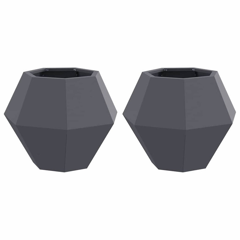 vidaXL Planter 2 pcs Anthracite 50 x 50 x 40 cm Steel