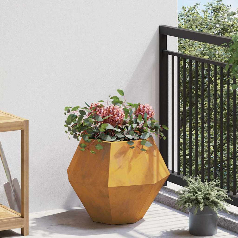vidaXL Planter 2 pcs Rusty 50 x 50 x 40 cm Weathering Steel