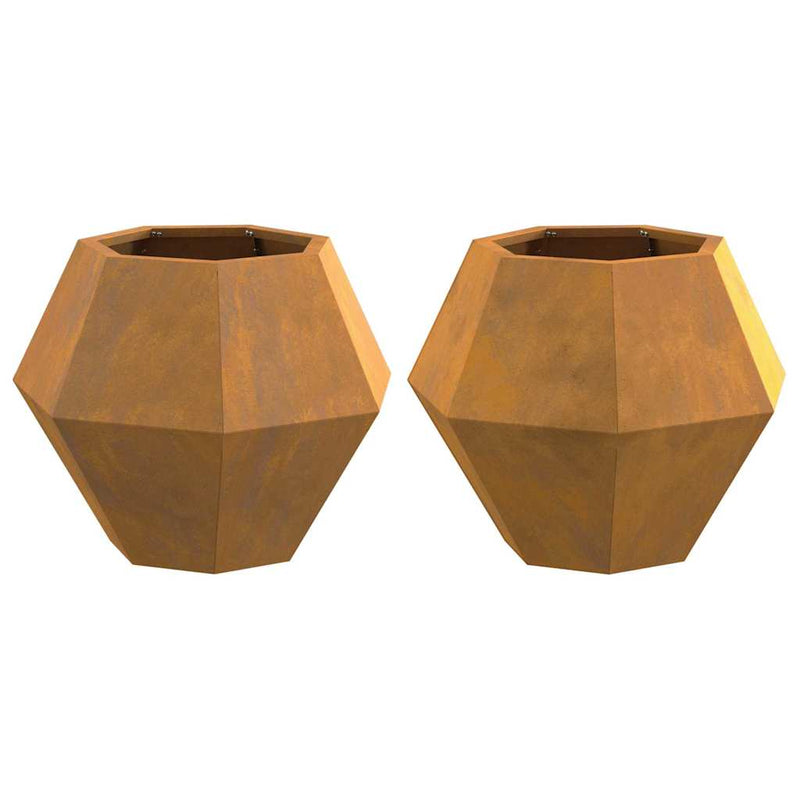 vidaXL Planter 2 pcs Rusty 50 x 50 x 40 cm Weathering Steel