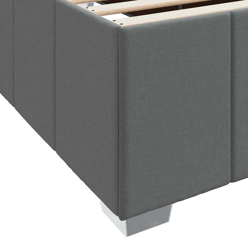 vidaXL Bed Frame with Mattress Dark grey 90 x 190 cm Fabric