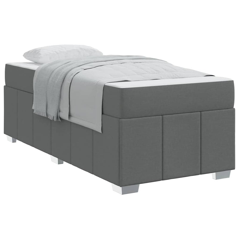 vidaXL Bed Frame with Mattress Dark grey 90 x 190 cm Fabric