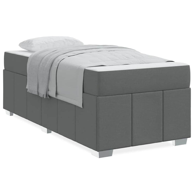 vidaXL Bed Frame with Mattress Dark grey 90 x 190 cm Fabric