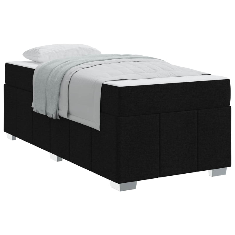 vidaXL Bed Frame with Mattress Black 90 x 190 cm Fabric