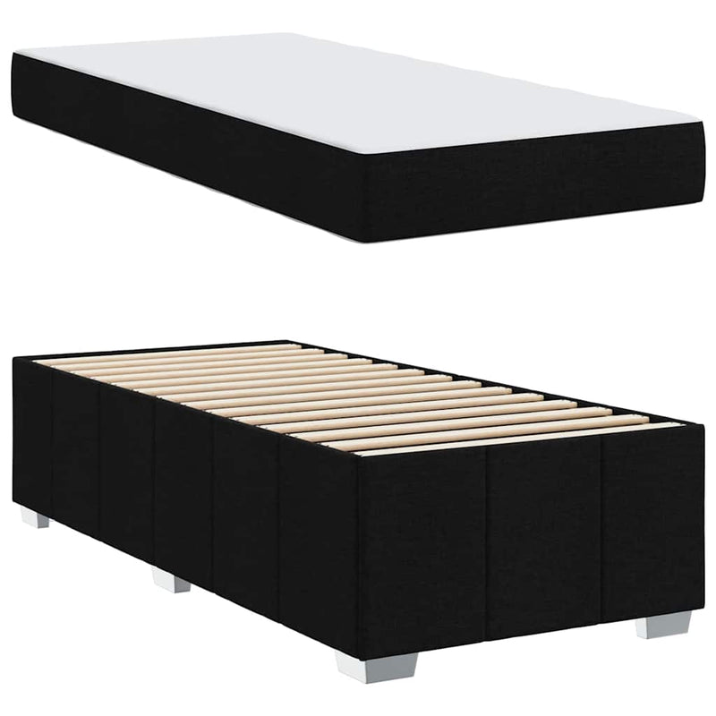 vidaXL Bed Frame with Mattress Black 90 x 190 cm Fabric