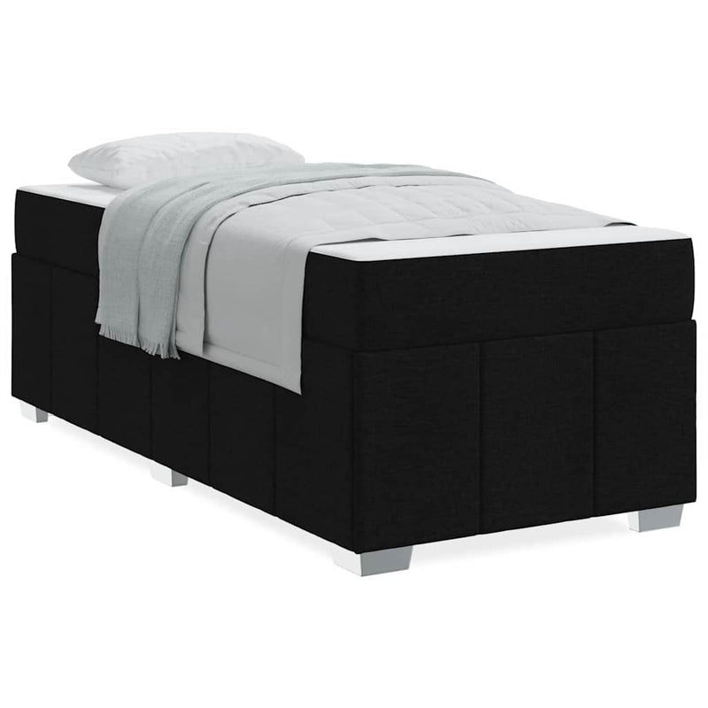 vidaXL Bed Frame with Mattress Black 90 x 190 cm Fabric