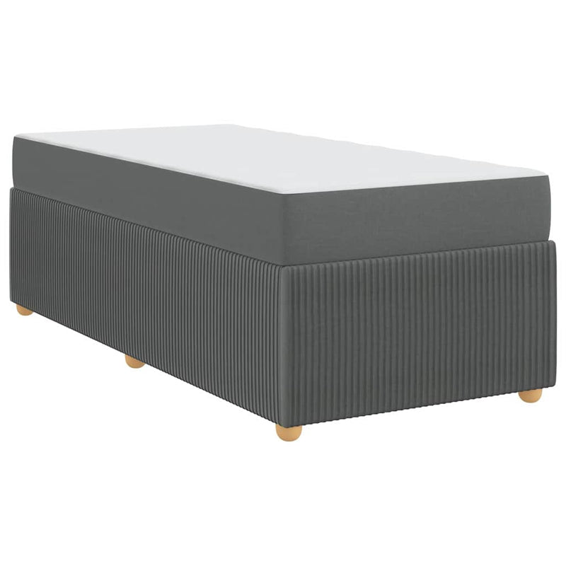 vidaXL Bed Frame with Mattress Dark grey 90 x 190 cm Fabric