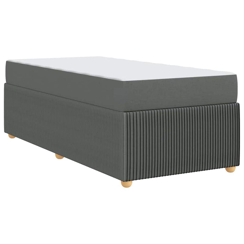 vidaXL Bed Frame with Mattress Dark grey 90 x 190 cm Fabric