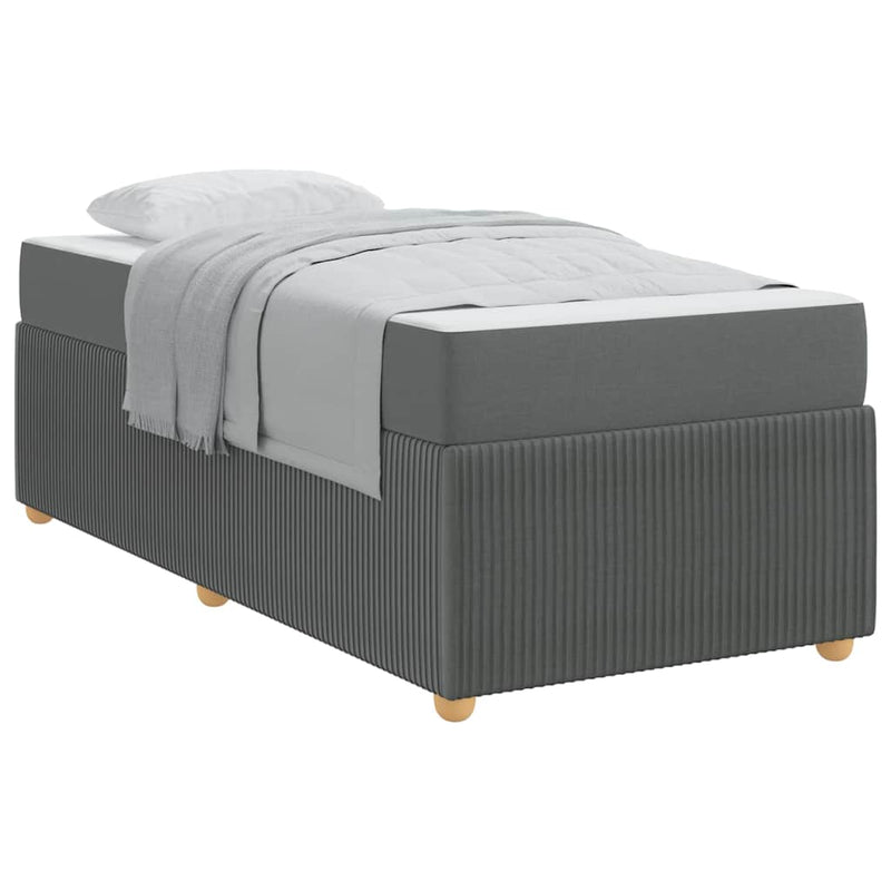 vidaXL Bed Frame with Mattress Dark grey 90 x 190 cm Fabric