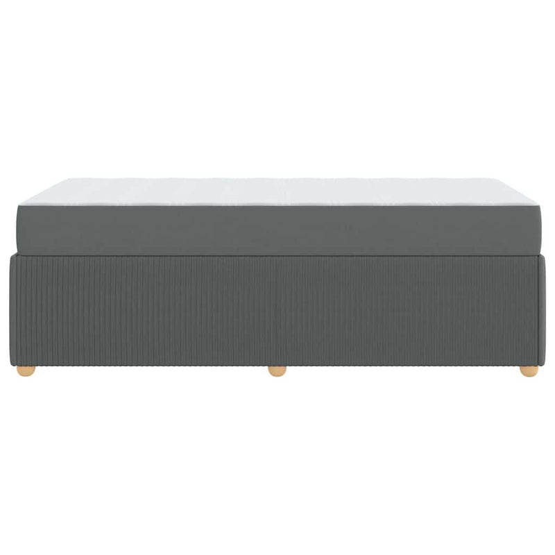 vidaXL Bed Frame with Mattress Dark grey 90 x 190 cm Fabric