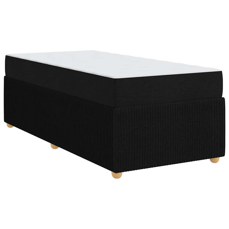 vidaXL Bed Frame with Mattress with Mattress Black 90 x 190 cm Fabric