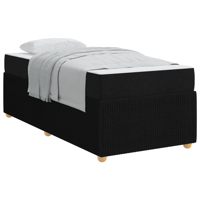 vidaXL Bed Frame with Mattress Black 90 x 190 cm Fabric