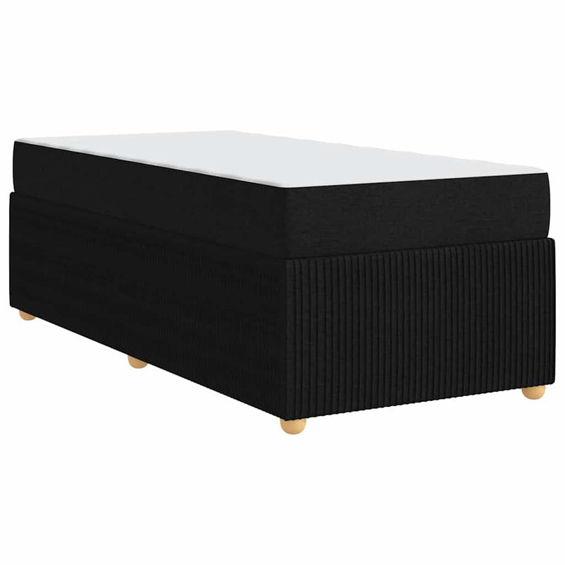 vidaXL Bed Frame with Mattress with Mattress Black 90 x 190 cm Fabric