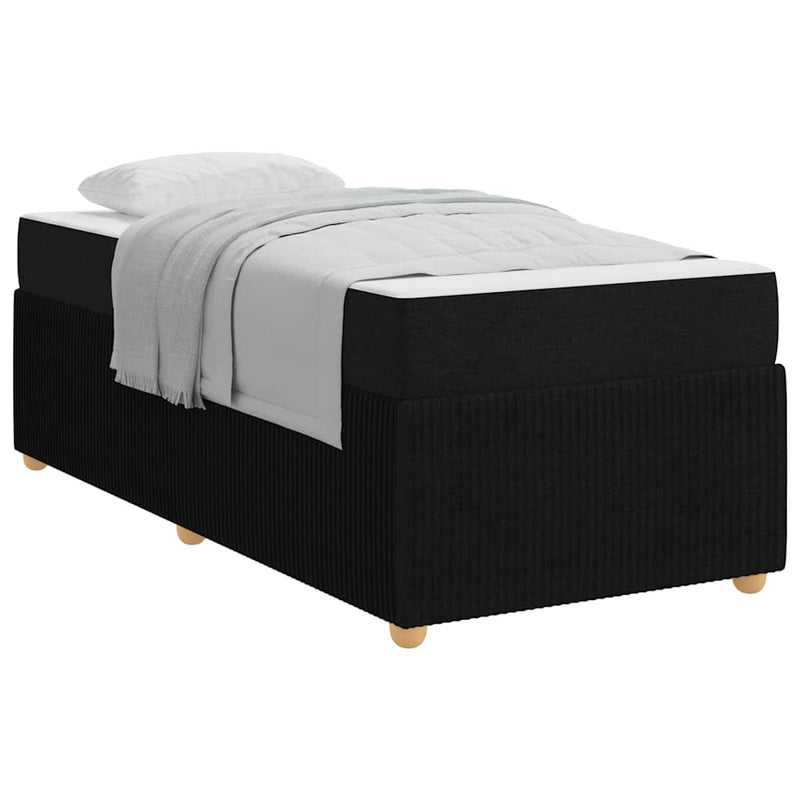 vidaXL Bed Frame with Mattress with Mattress Black 90 x 190 cm Fabric