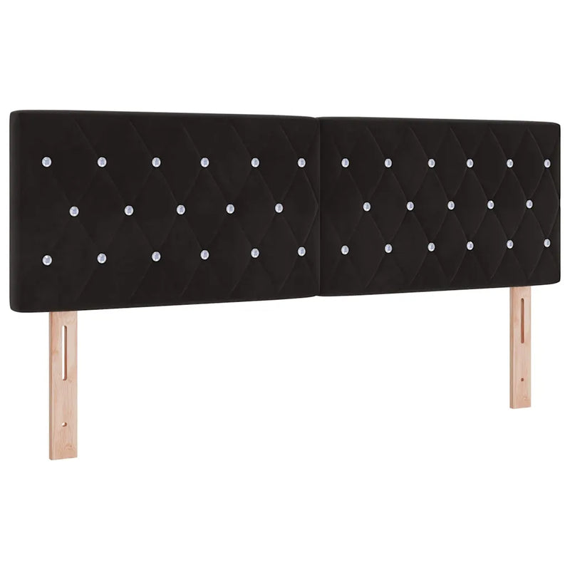 Box Spring Bed Black and White 152 x 203 cm Velvet