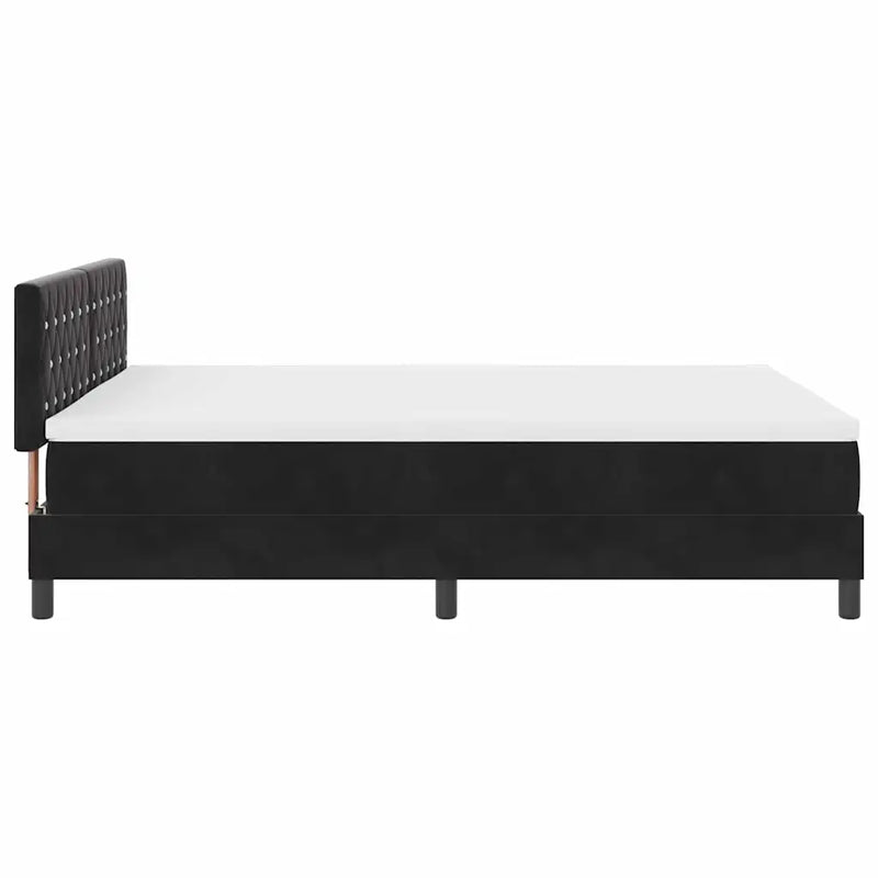 Box Spring Bed Black and White 152 x 203 cm Velvet
