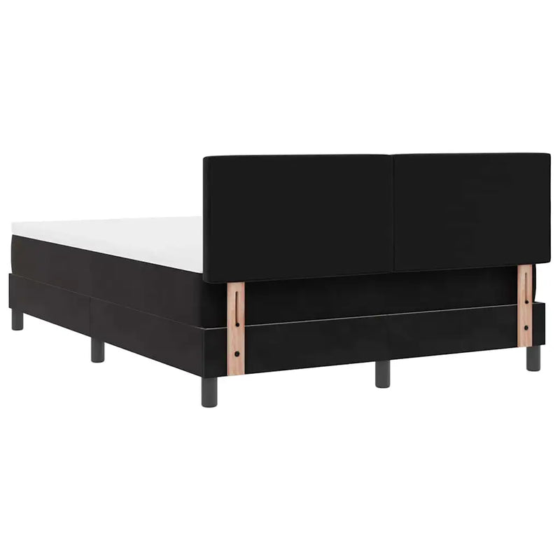 Box Spring Bed Black and White 152 x 203 cm Velvet