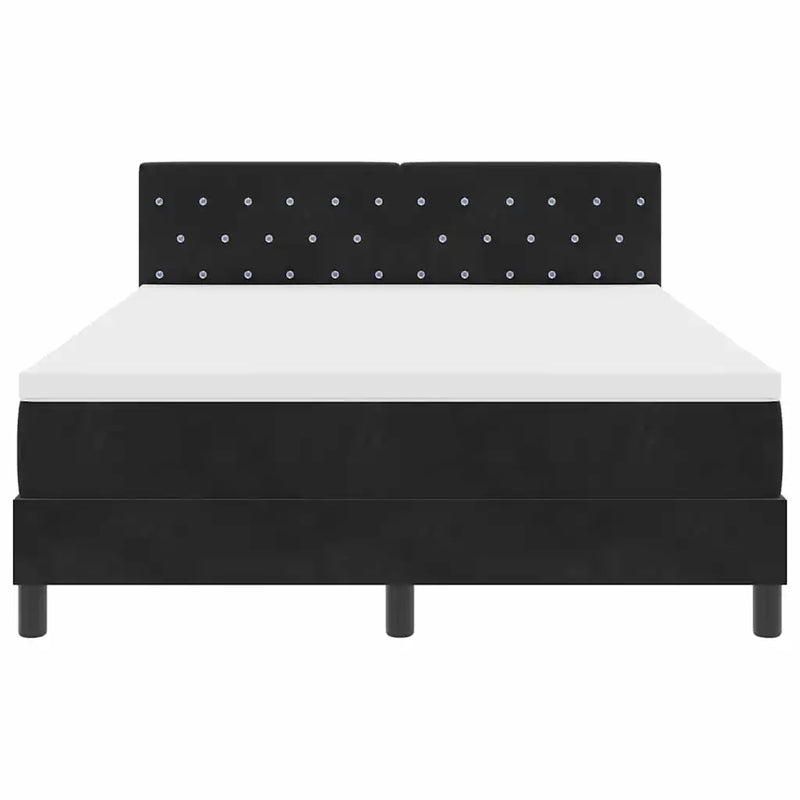 Box Spring Bed Black and White 152 x 203 cm Velvet