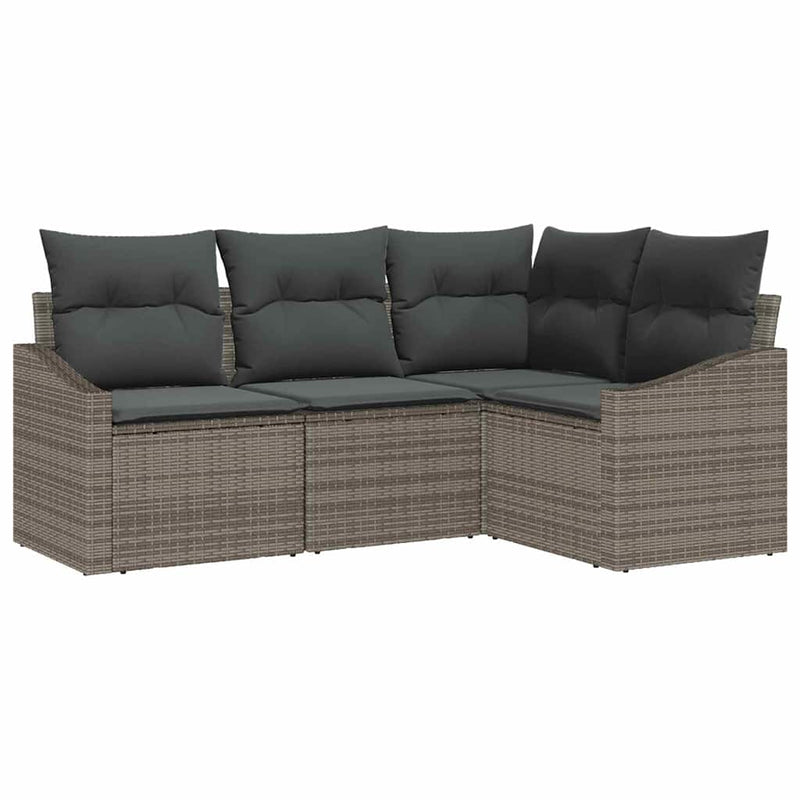 vidaXL Garden Dining Set with Cushion with Storage 4 pcs Grey