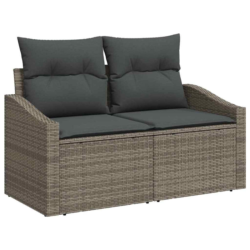 vidaXL Garden Dining Set with Cushion with Storage 7 pcs Grey