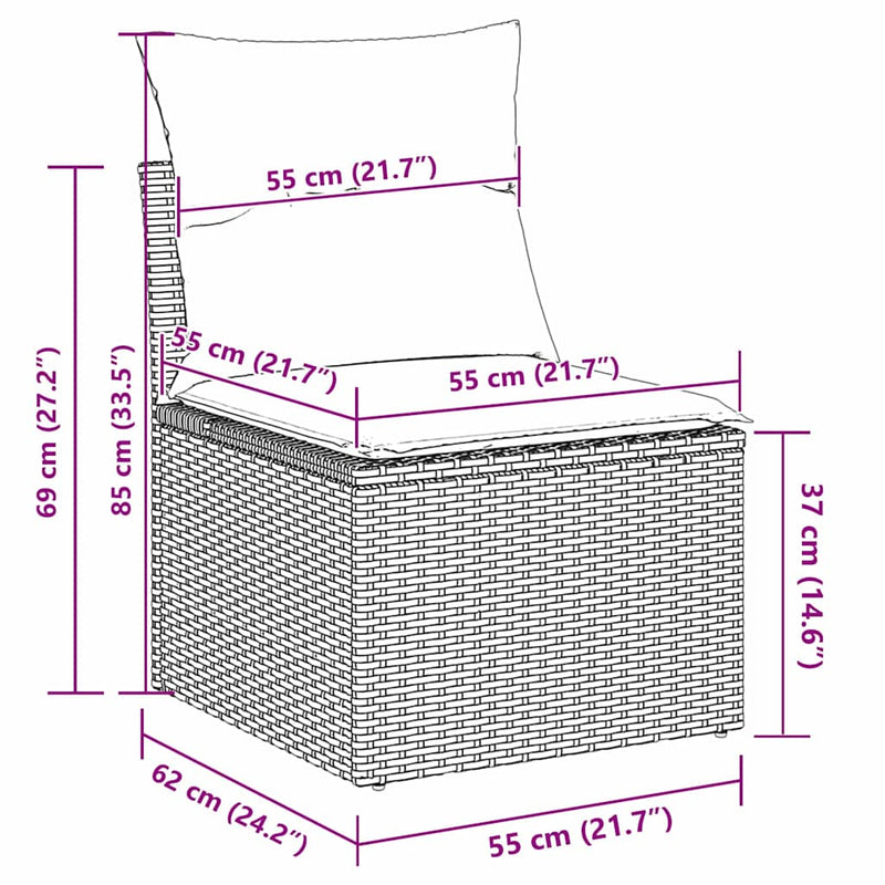 vidaXL Garden Dining Set with Cushion with Storage 6 pcs Grey
