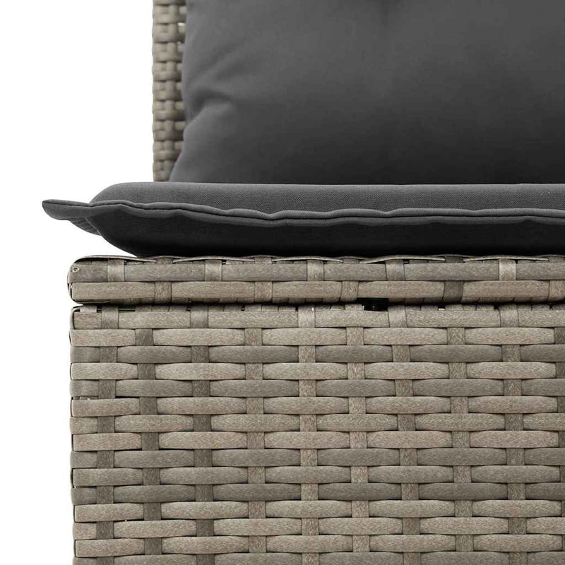 vidaXL Garden Sofa Set with Cushion 5 pcs Grey Poly Rattan