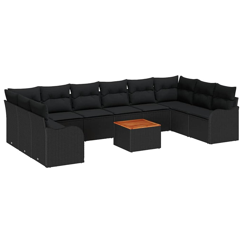 vidaXL Garden Sofa Set 10 pcs Black