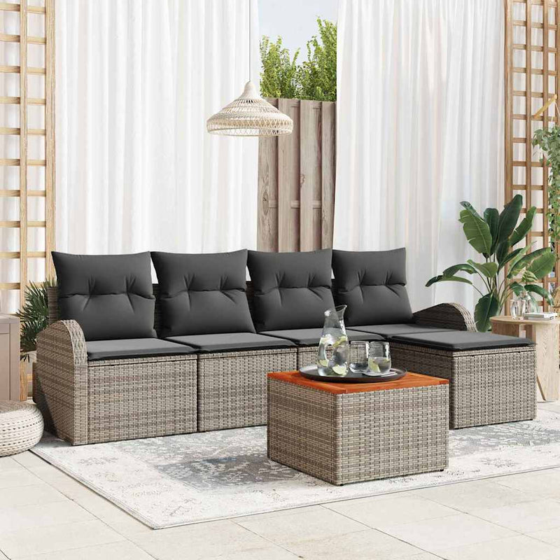 vidaXL Garden Sofa Set 6 pcs Grey