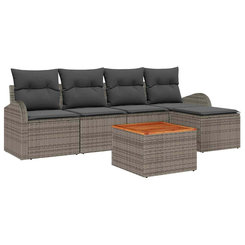 vidaXL Garden Sofa Set 6 pcs Grey