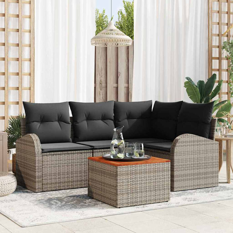 vidaXL Garden Sofa Set 5 pcs Grey