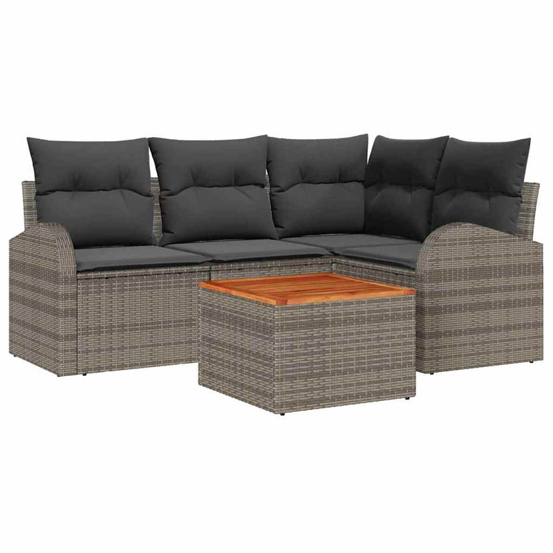 vidaXL Garden Sofa Set 5 pcs Grey