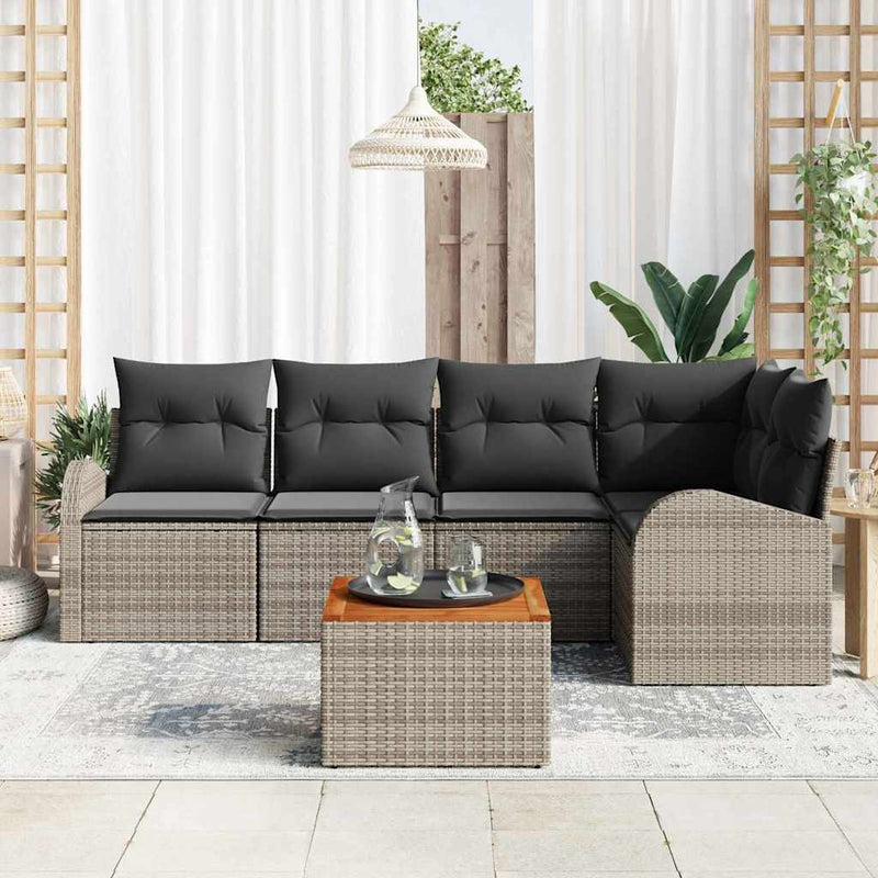 vidaXL Garden Sofa Set 6 pcs Grey