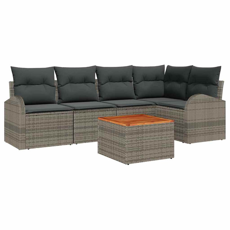vidaXL Garden Sofa Set 6 pcs Grey