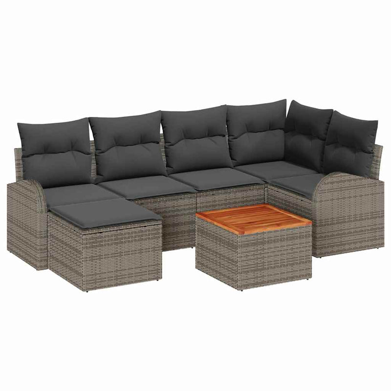 vidaXL Garden Sofa Set 7 pcs Grey