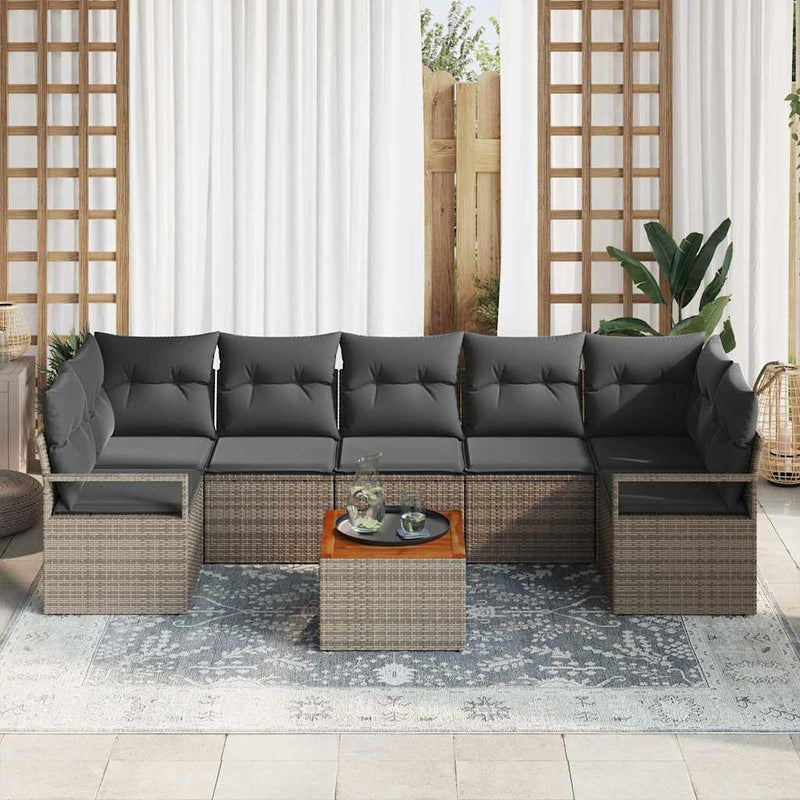 vidaXL Garden Sofa Set 8 pcs Grey
