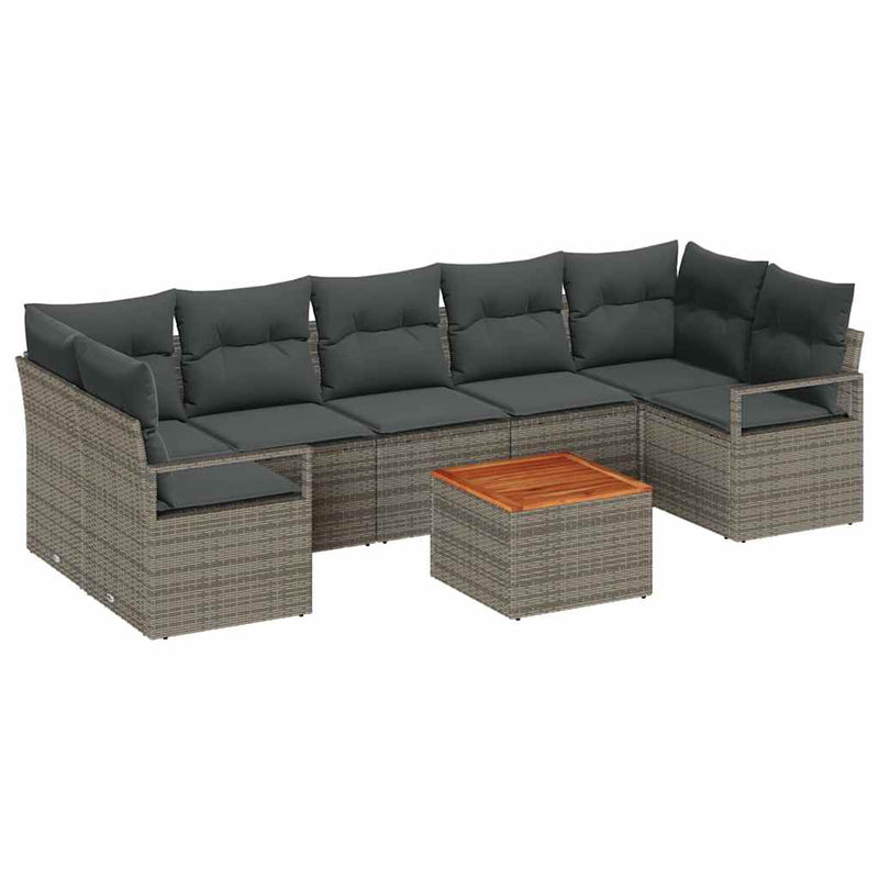 vidaXL Garden Sofa Set 8 pcs Grey