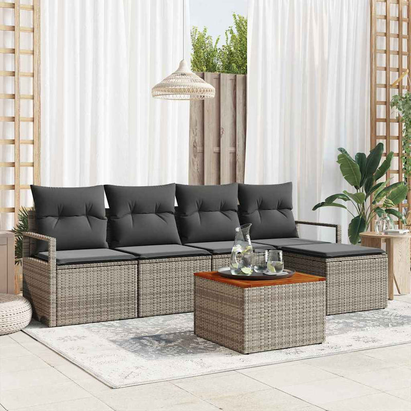 vidaXL Garden Sofa Set 6 pcs Grey