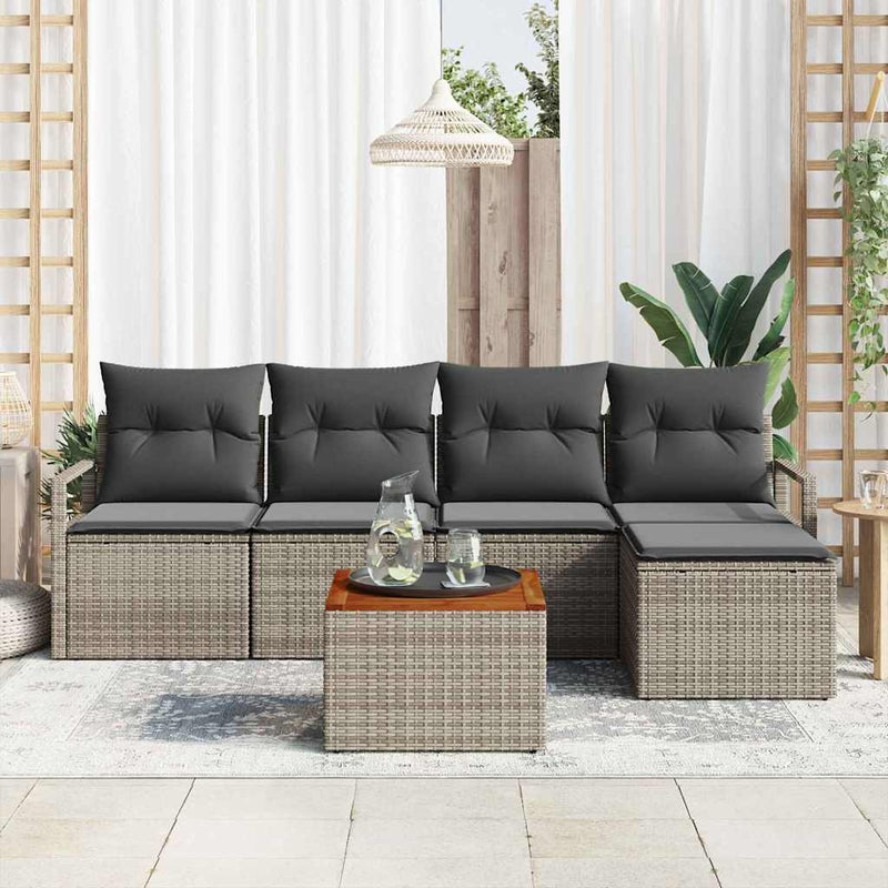 vidaXL Garden Sofa Set 6 pcs Grey