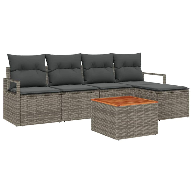 vidaXL Garden Sofa Set 6 pcs Grey