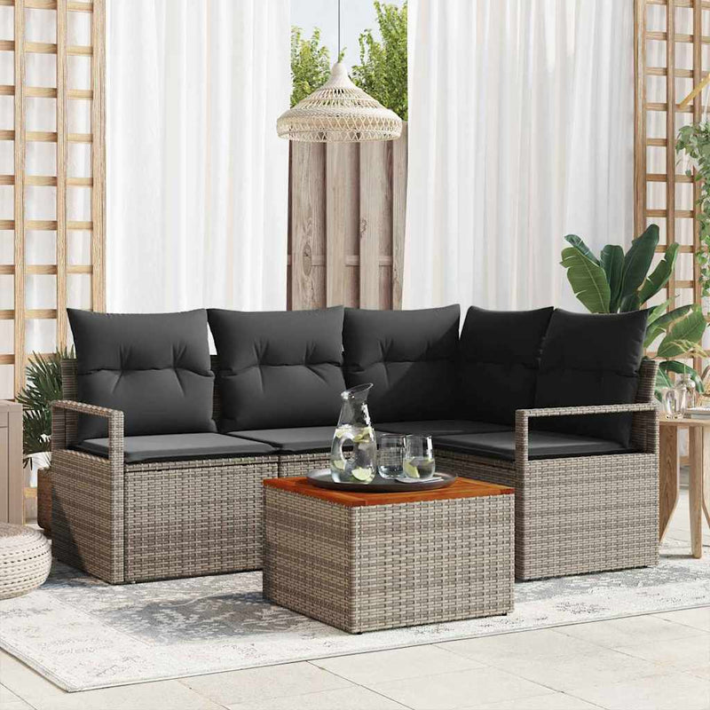 vidaXL Garden Sofa Set 5 pcs Grey