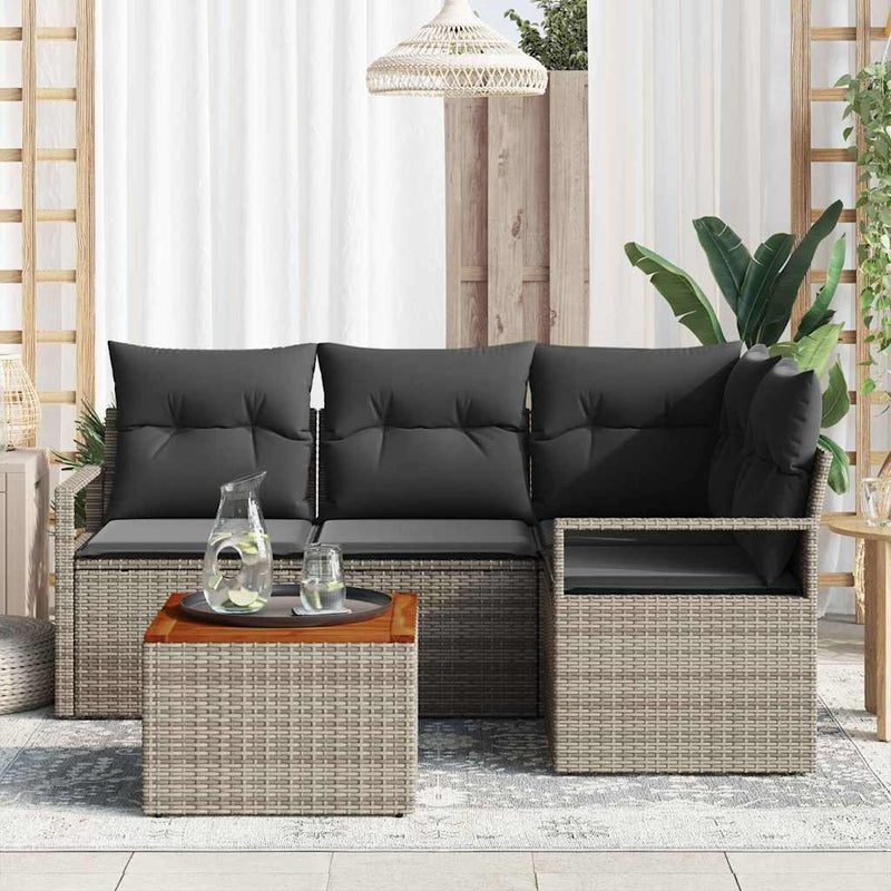 vidaXL Garden Sofa Set 5 pcs Grey