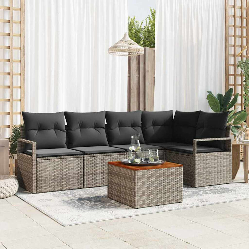 vidaXL Garden Sofa Set 6 pcs Grey