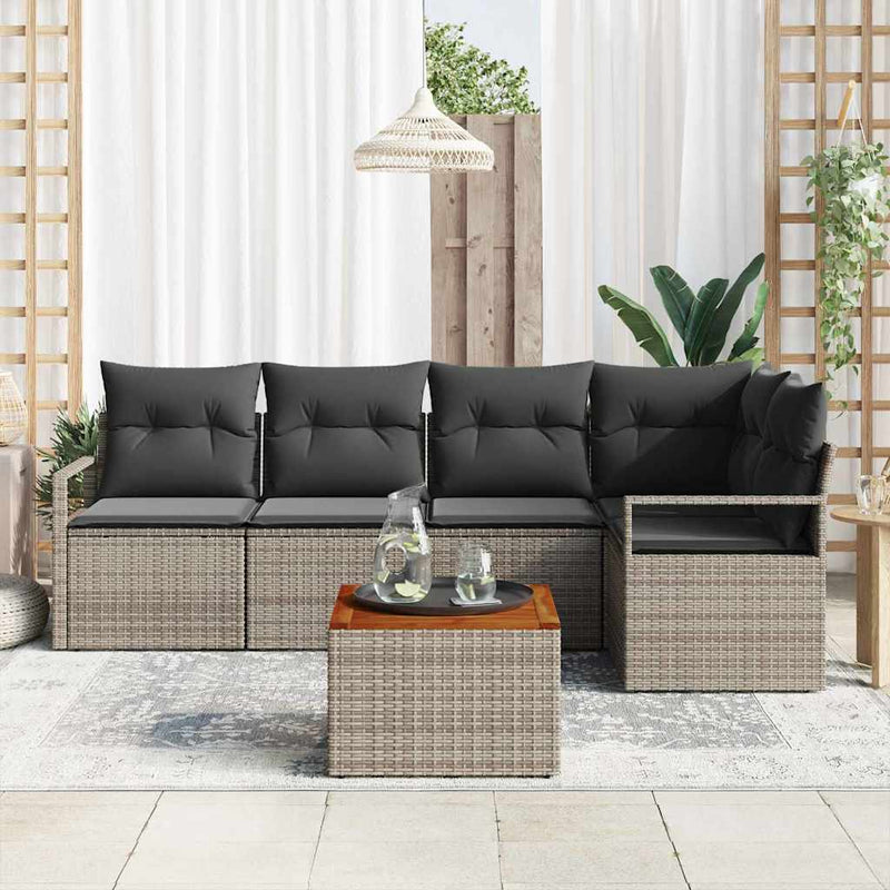 vidaXL Garden Sofa Set 6 pcs Grey
