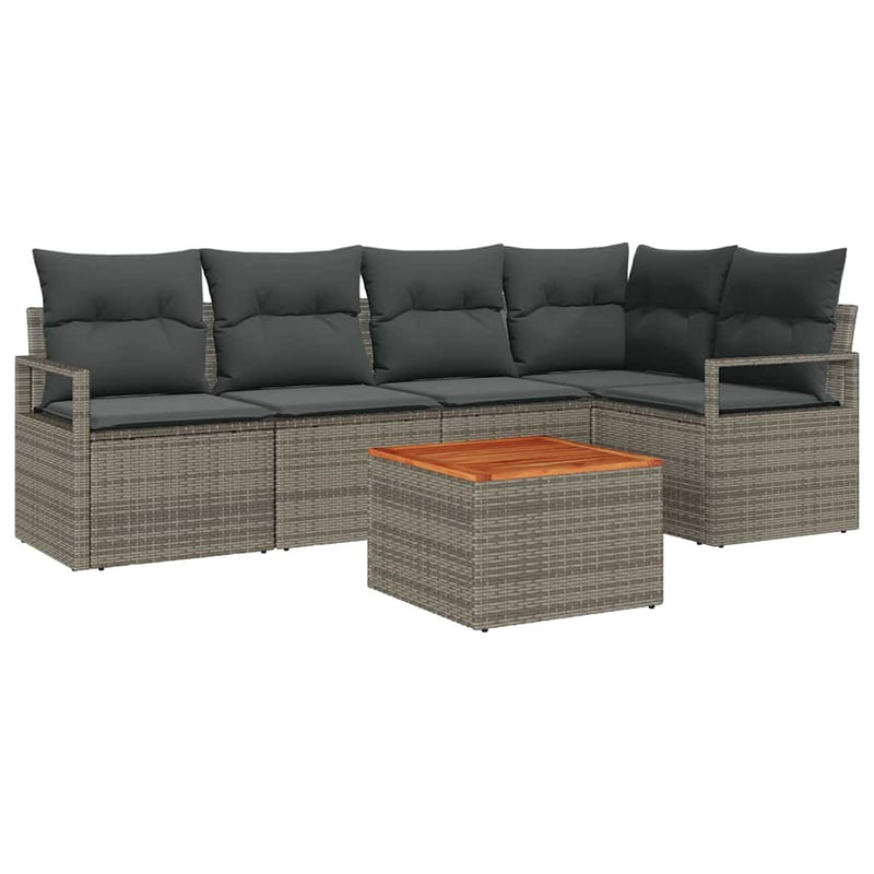 vidaXL Garden Sofa Set 6 pcs Grey