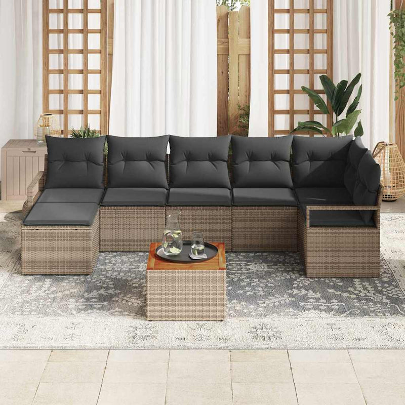 vidaXL Garden Sofa Set 9 pcs Grey