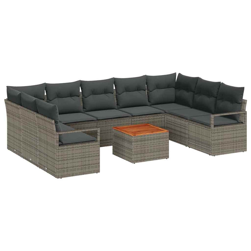 vidaXL Garden Sofa Set 10 pcs Grey