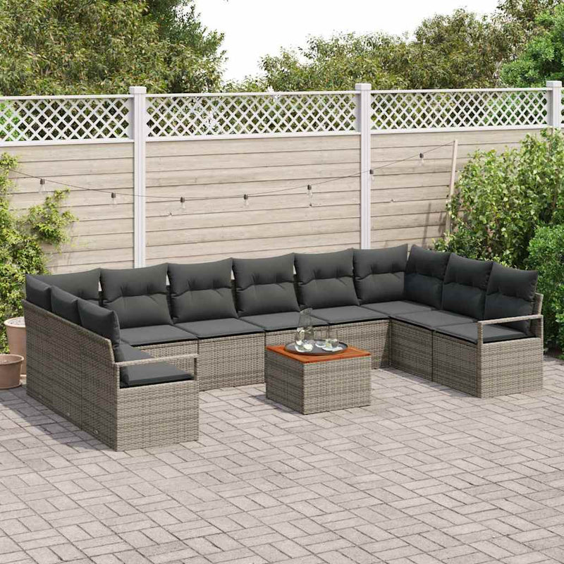 vidaXL Garden Sofa Set 11 pcs Grey