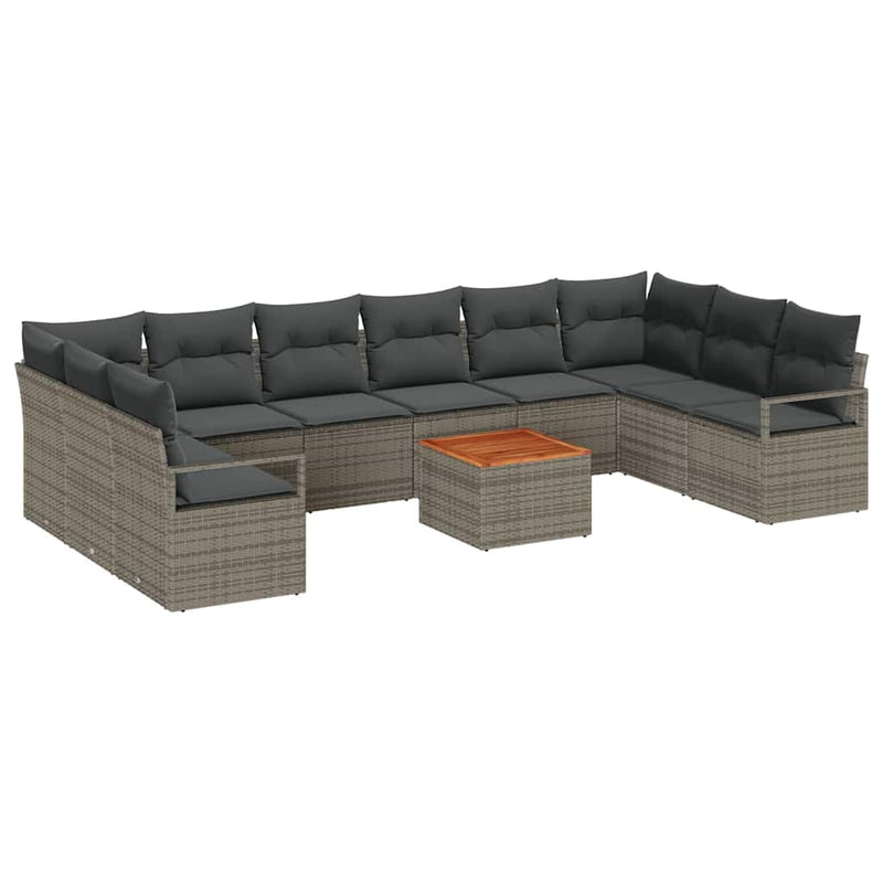 vidaXL Garden Sofa Set 11 pcs Grey